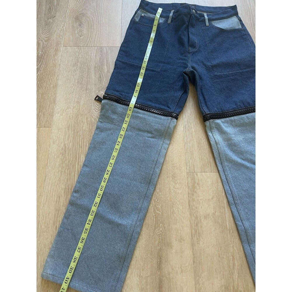 TEDDY FRESH Pants Lag Zip Off Denim Pants Unisex Size 32 Relaxed Fit Jeans NWT - Picture 3 of 9